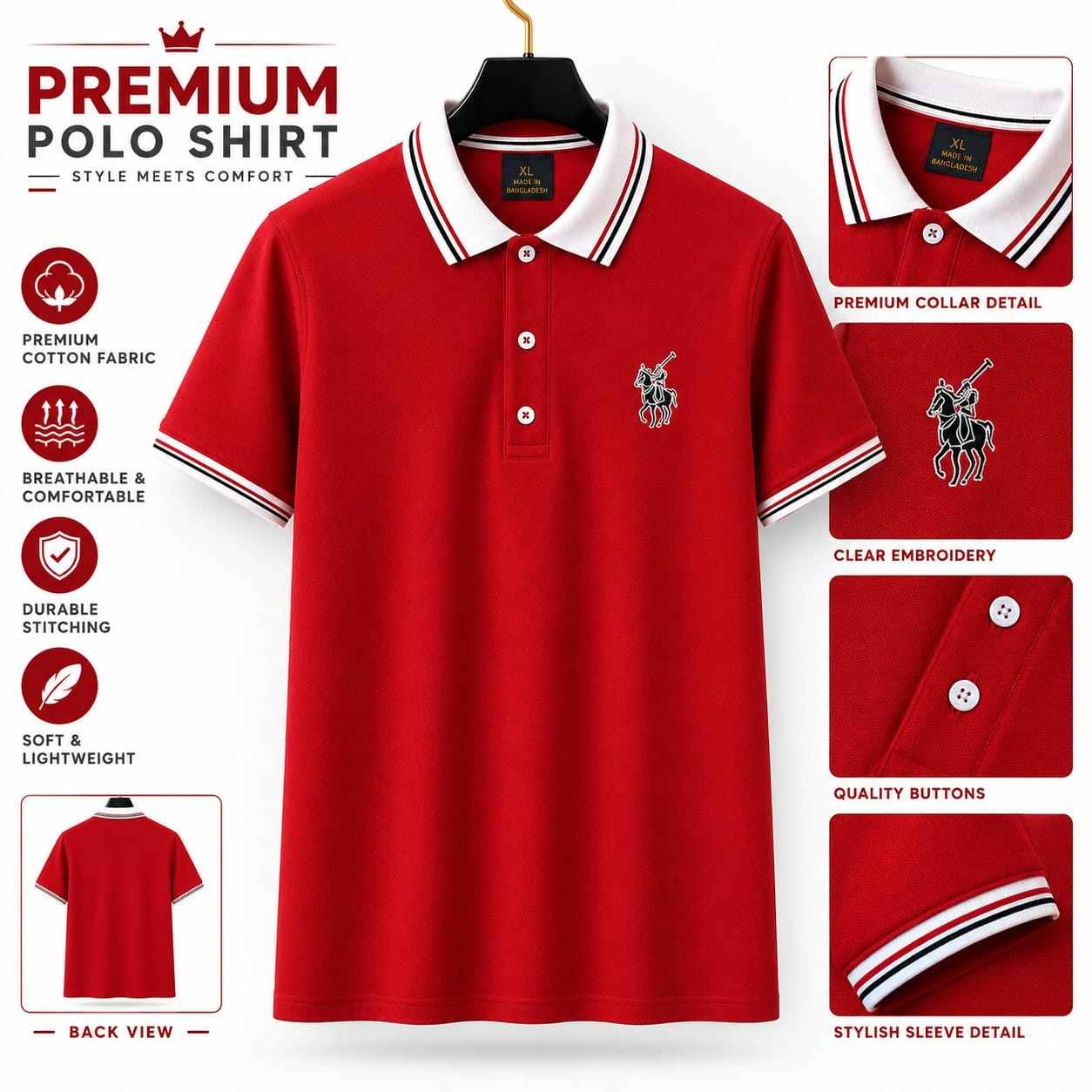 Premium Quality US Assn Smart Casual Polo PO-16R