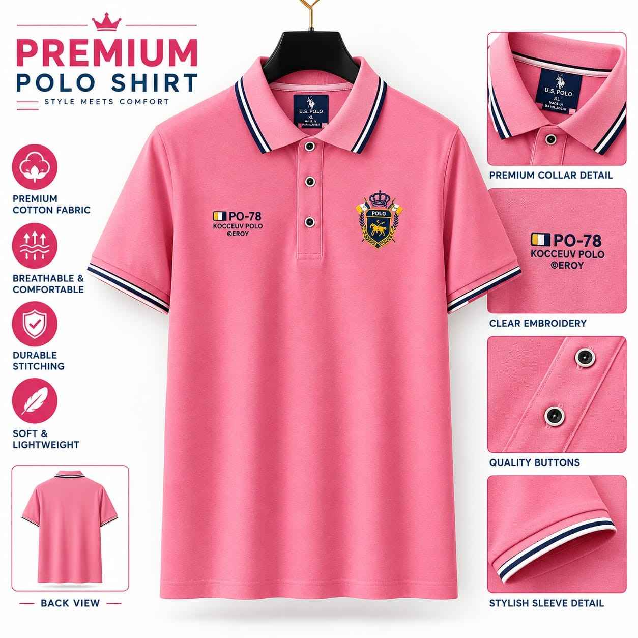 Premium Quality US Assn Smart Casual Polo PO-US13
