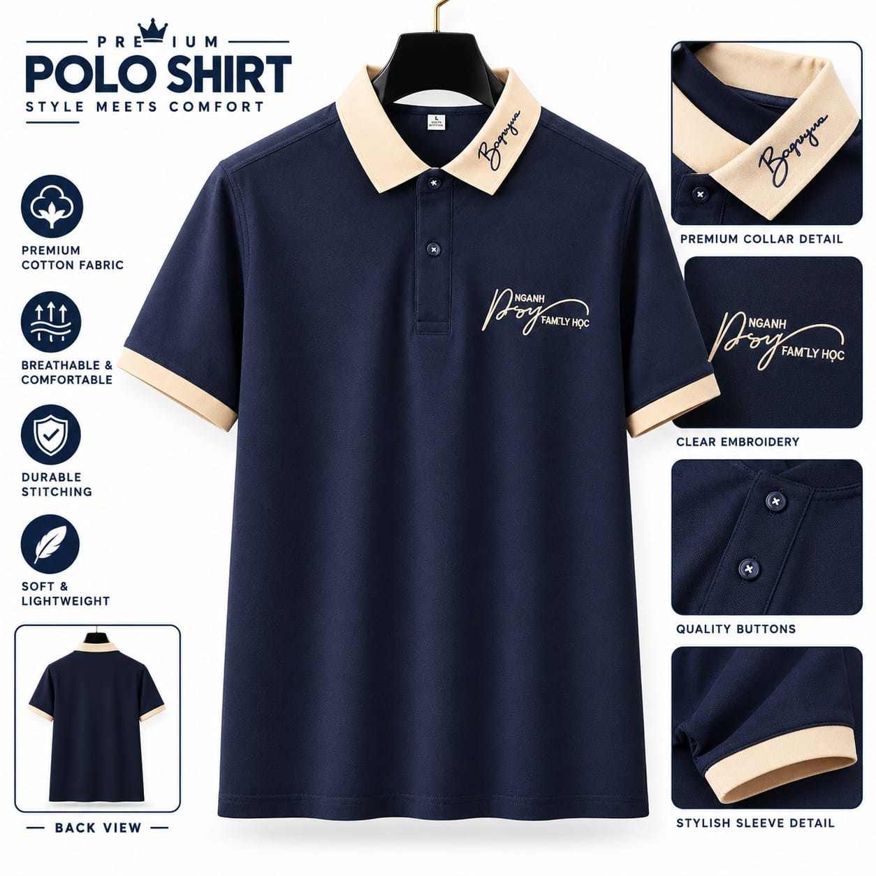 US Assn Exclusive Premium Polo PO-18N
